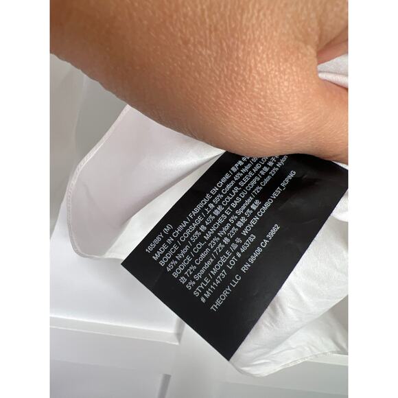 NEW Theory Combo Sweater Vest Shirt Women's Black Stretch Cotton Size: Medium - Picture 6 of 7